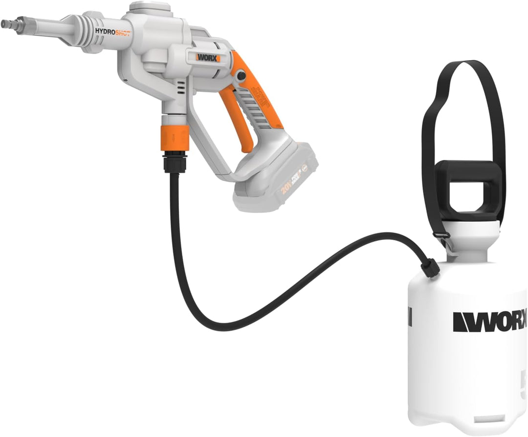 WORX 20V Akku Desinfektionssprühgerät WP651E, 5 Liter Umhängetank, Schwarz/Orange 5l