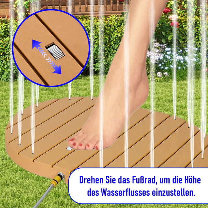 Gartendusche Bodendusche Aussendusche Saunadusche Campingdusche 70x55 cm Rechteck Fontänenhöhe bis 4