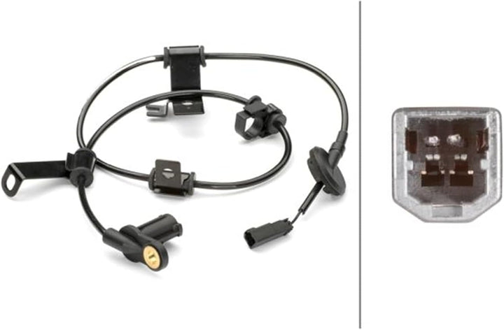 HELLA 6PU 230 040-591 ABS Sensor - Raddrehzahl - 2-polig - Hinterachse - Kabel: 830mm - mit Halter