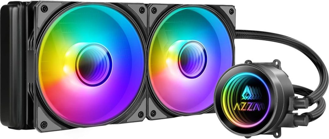 Azza LCAZ-240C-ARGB Computerkühlsystem Prozessor Flüssigkeitskühlung 12 cm Schwarz 1 Stück(e)