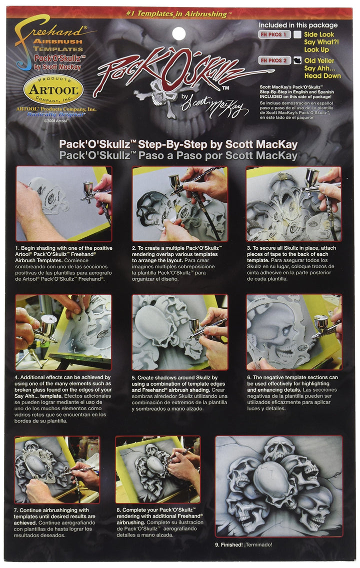 Iwata-Medea Artool Skullz 2 Airbrush Schablone (3er Set)