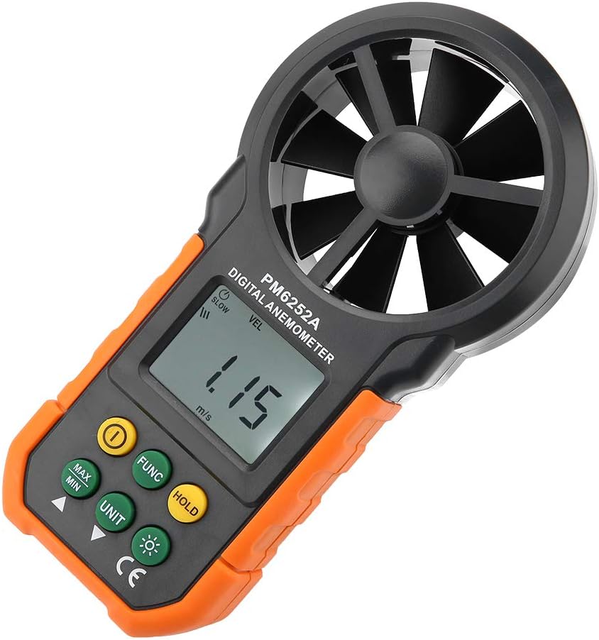 PEAKMETER PM6252A Tragbares digitales Windgeschwindigkeitsmessgerät, Hintergrundbeleuchtung des Anem