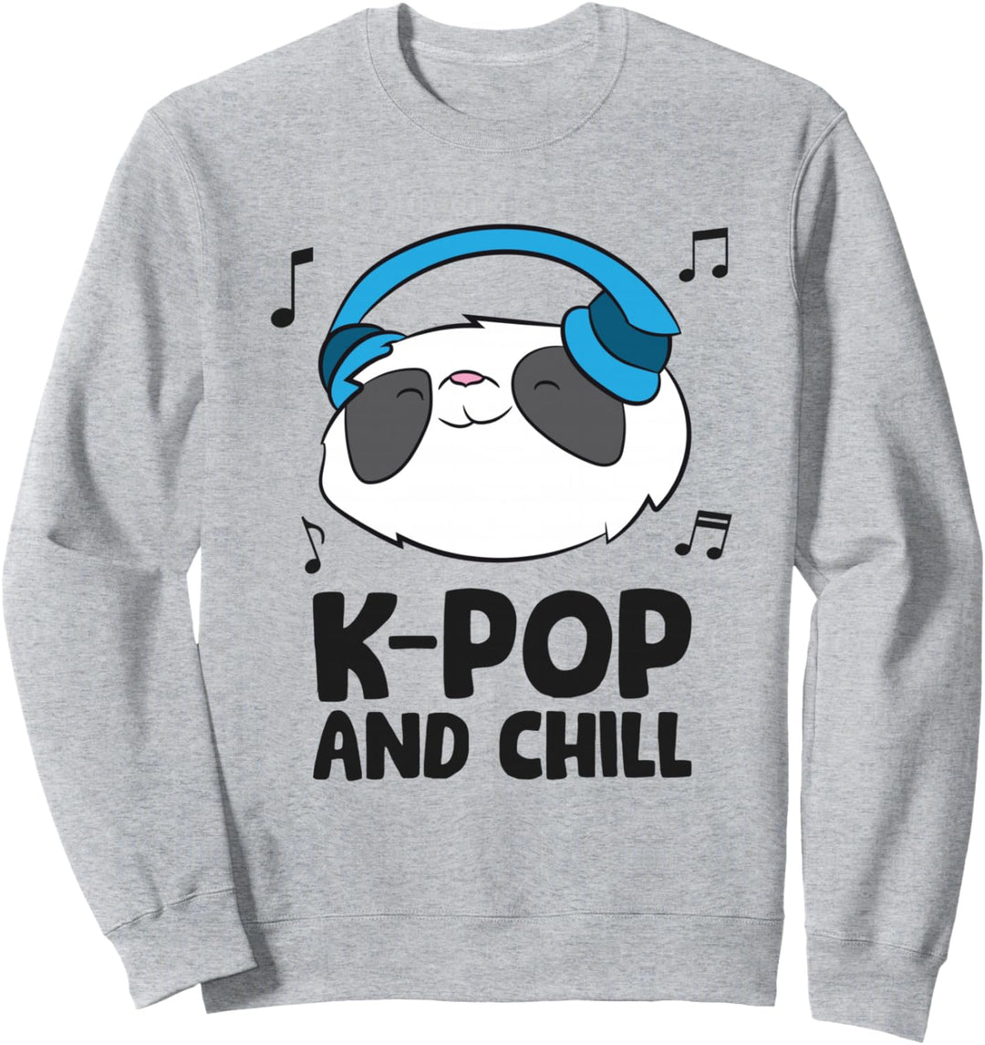 K-Pop und Chill Panda koreanisches Musikgeschenk Sweatshirt
