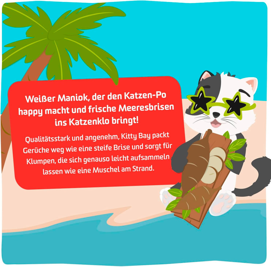 Kitty Bay – Meowtini – ÖKO Katzenstreu klumpend und staubfrei, Maniok weiss, 10 Liter Meowtini/Manio