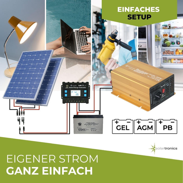 Wechselrichter - Spannungswandler 12V 300 bis 3000 Watt reiner SINUS mit echtem Power USB 2.1A Gold