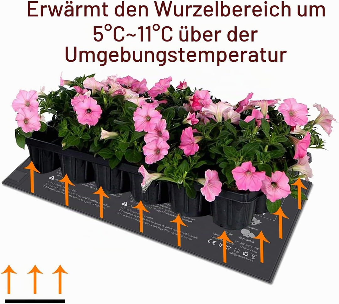 KETOTEK Sämling Heizmatte Pflanzen Anzucht Pflanzenheizmatten Samen Wärmematte Wasserdicht 230V 220V