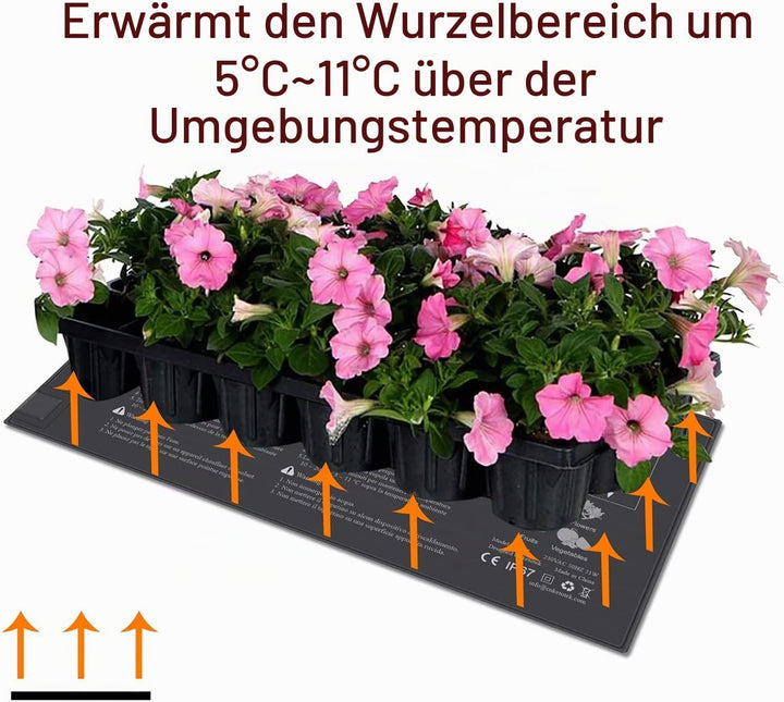 KETOTEK Sämling Heizmatte Pflanzen Anzucht Pflanzenheizmatten Samen Wärmematte Wasserdicht 230V 220V