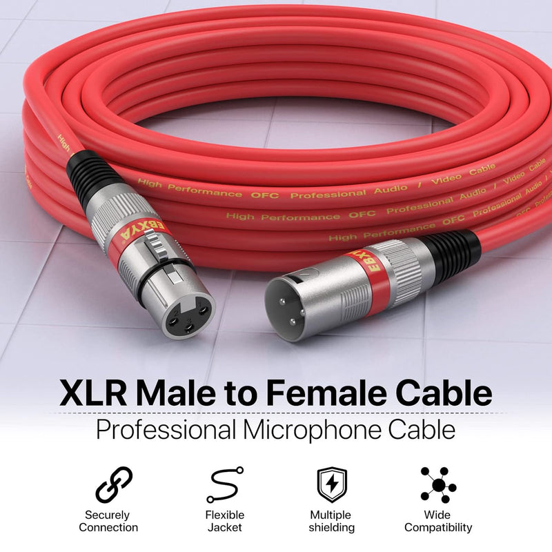 EBXYA XLR-Kabel Mikrofonkabel 7.6M 4Packs Stecker auf Buchse symmetrisches XLR-Mikrofonkabel Farbige