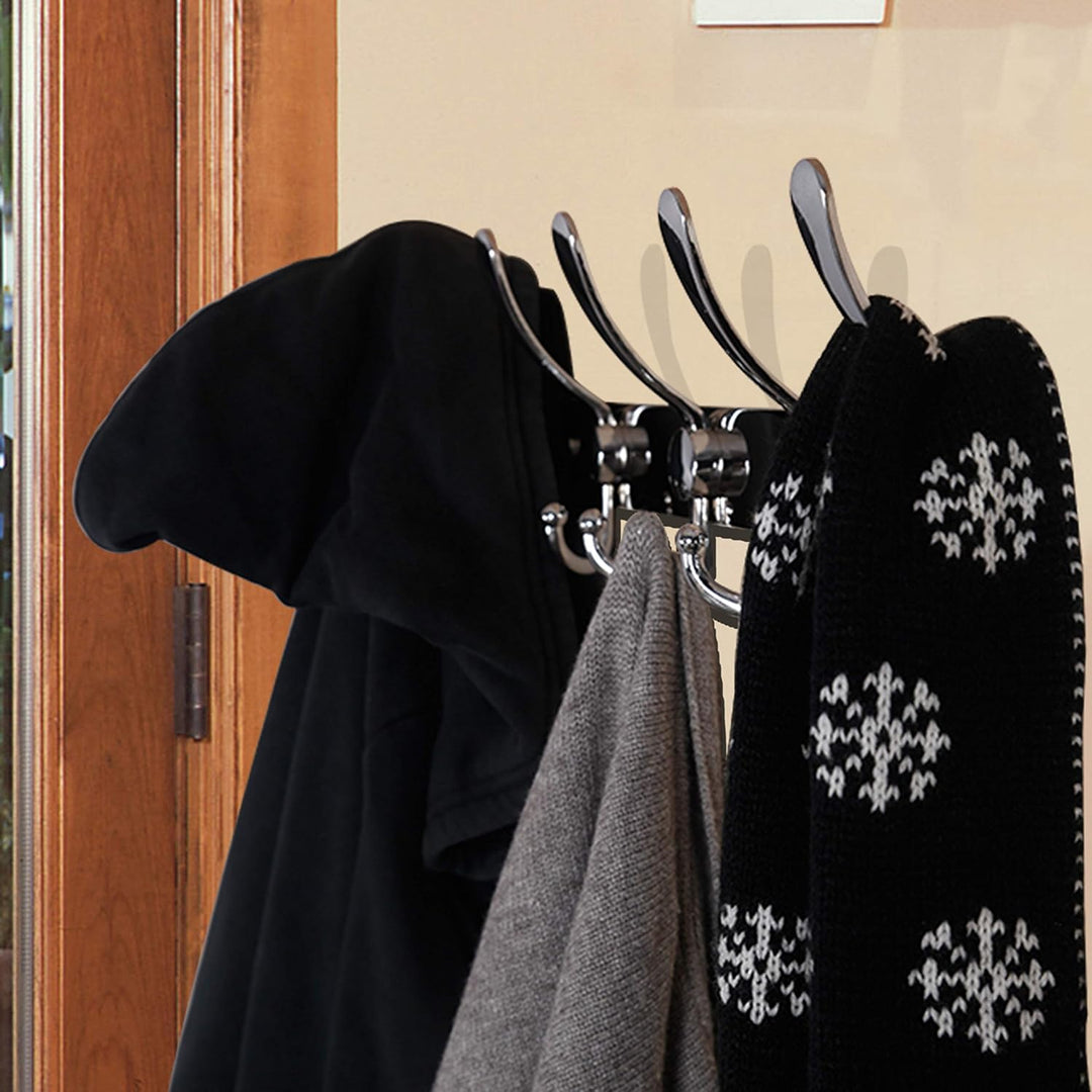 Dseap Garderobenleiste - Schwerlast Garderobenhaken Mit 5 Dreifachhaken, Edelstahl Wandgarderobe, Kl