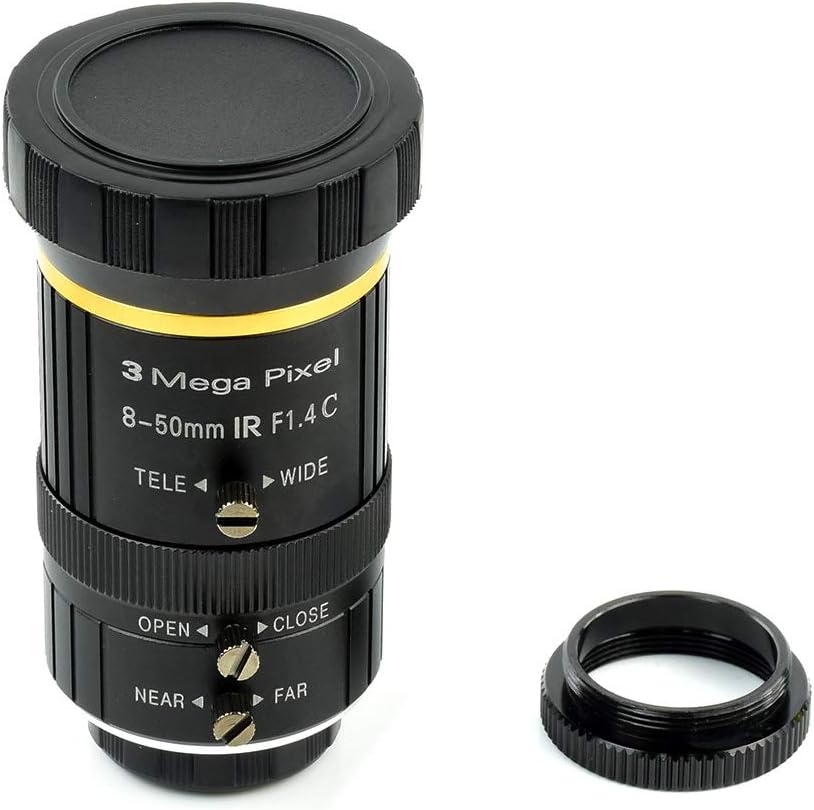 Waveshare Quality Industrial Zoom Lens 8-50mm Adjustable Focal Length with Adjustable Angle of View
