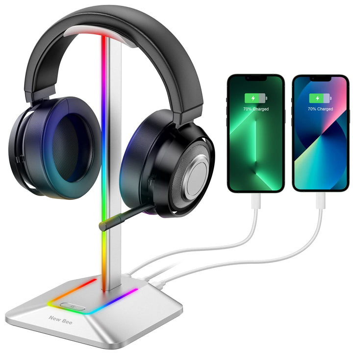 New bee Kopfhörer Ständer RGB Headset Halterung mit USB Typ-C Ladegeräten und Datenübertragung Unive