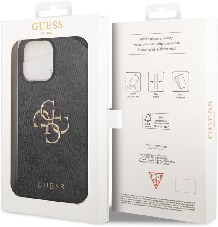 Guess GUHCP14X4GMGGR hülle für iPhone 14 Pro Max 6,7" grau/Grey hardcase 4G Big Metal Logo