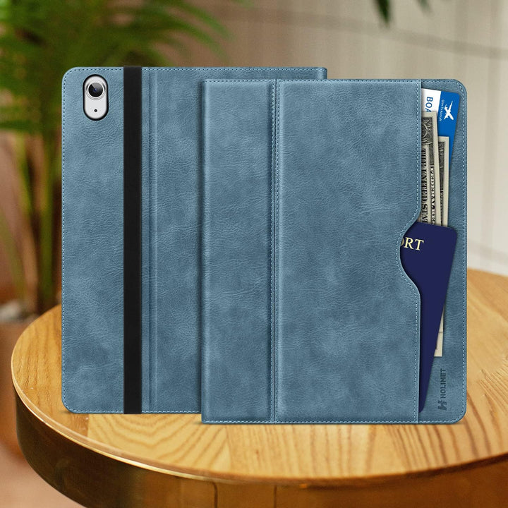 HOLIMET Hülle für iPad 10 Generation 2022 mit Stifthalter, iPad 10 Gen 2022 PU Leder Case TPU Rückse