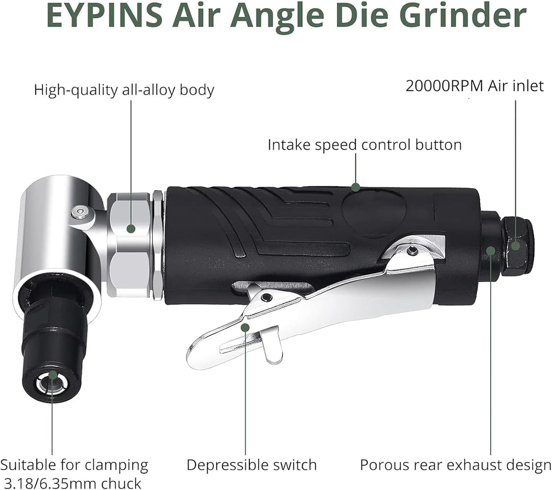 EYPINS Druckluftschleifer Set, Druckluft Winkelschleifer mit Schutzhülle Stabschleifer Gesenkschleif