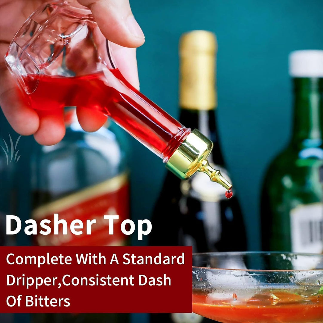 Suprobarware Bitters Bottle Set von 3 Glas-Bitter-Flaschen mit Armaturenbrett, 50 ml, ideal für Bark