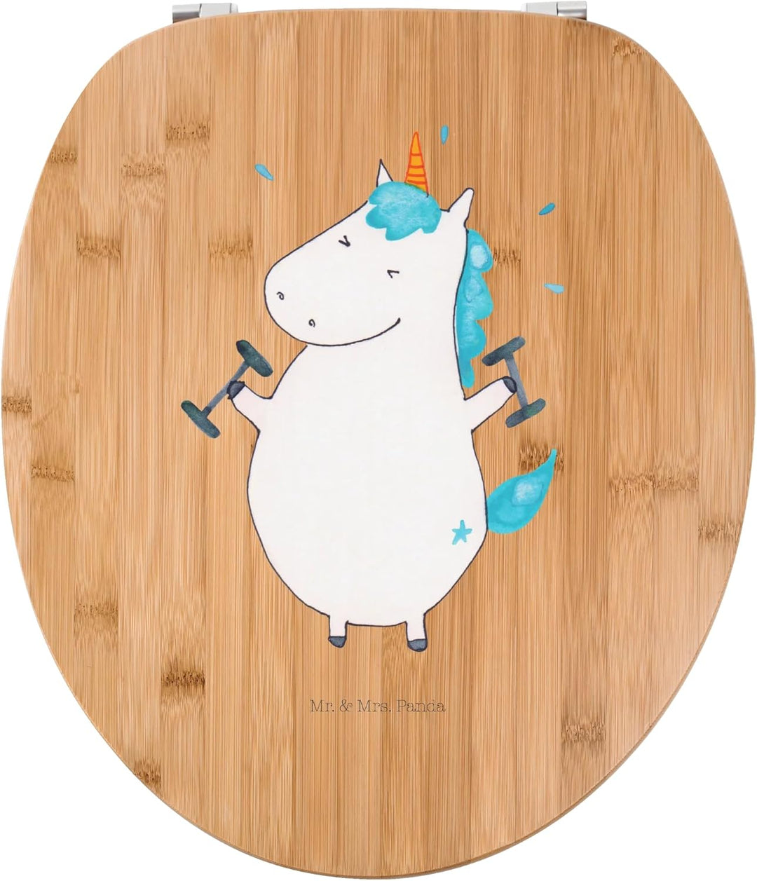 Mr. & Mrs. Panda Motiv WC Sitz Einhorn Fitness - Geschenk, WC-Sitz, Toilette, Einhörner, Unicorn, Pe