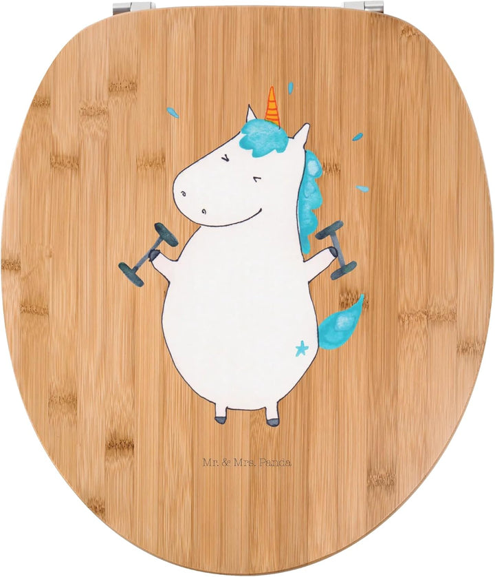 Mr. & Mrs. Panda Motiv WC Sitz Einhorn Fitness - Geschenk, WC-Sitz, Toilette, Einhörner, Unicorn, Pe