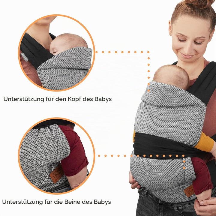 Kindekraft ADOREE Babytrage ab 3 Monate, Ergonomische Mei Tei, Verstellbare, 2 Tragemöglichkeiten: B