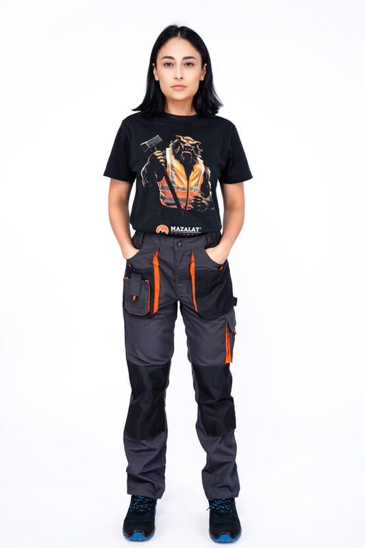 MAZALAT work wear Arbeitshose für Herren, mit Kniepolstertaschen, Arbeitshose, mehrere Taschen, gros