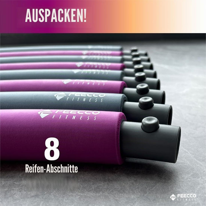 FEECCO Hula Hoop Reifen Erwachsene - hullahub Reifen zum Abnehmen 1kg - Lila, 1kg - Lila