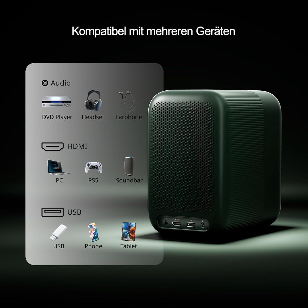 WEMAX Mini Beamer【Netflix Zertifiziert & Google TV】Tragbarer Projektor mit Ständer【4K Unterstützung