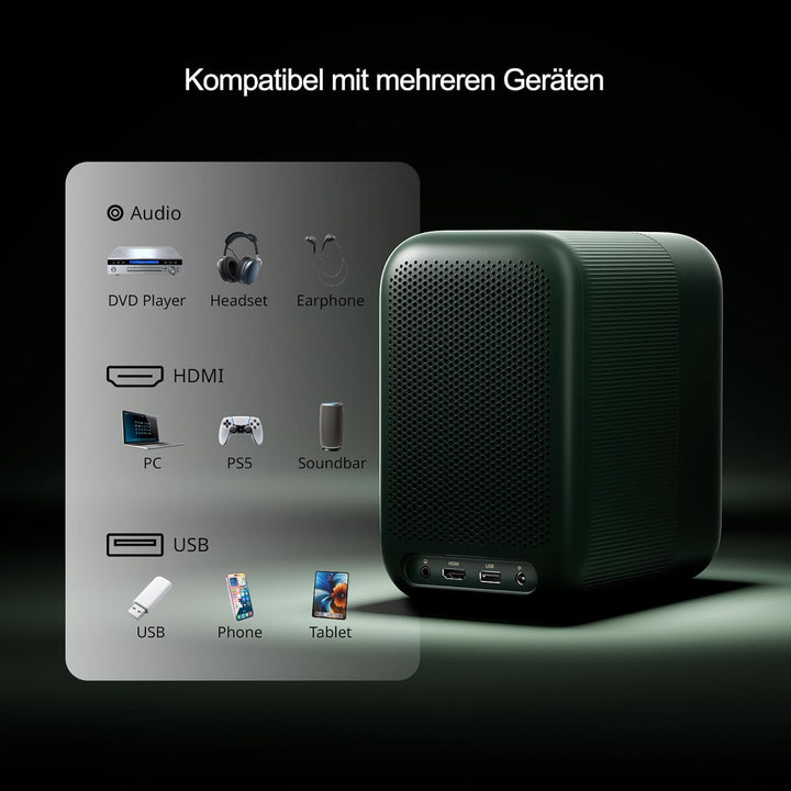 WEMAX Mini Beamer【Netflix Zertifiziert & Google TV】Tragbarer Projektor mit Ständer【4K Unterstützung