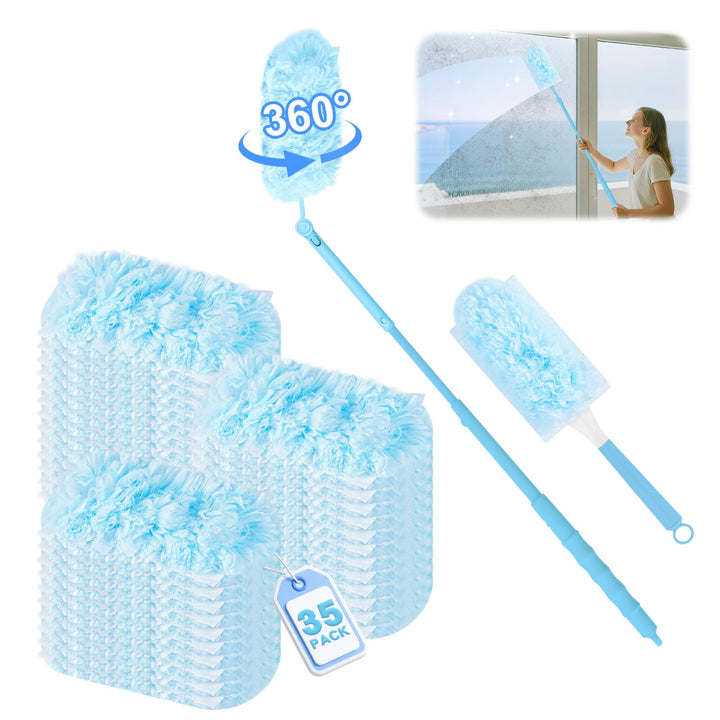 37 Stück für Swiffer Staubmagnet Nachfüllpack Set, 360° Einweg Magnet Staubwedel für Swiffer Duster,