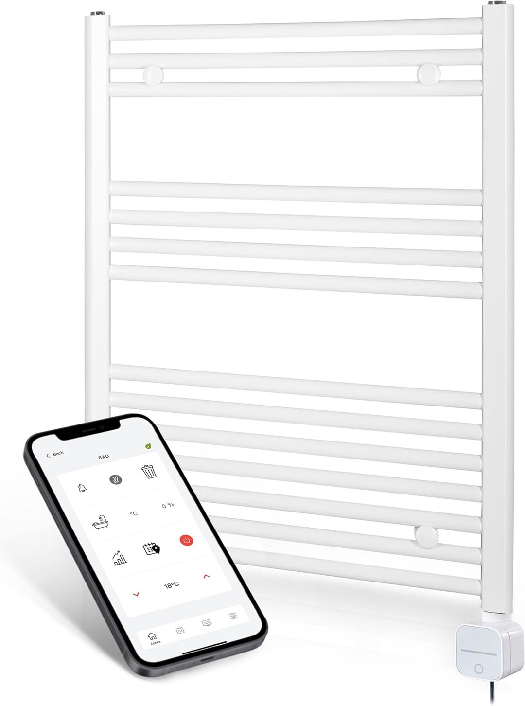 anapont elektrischer Badheizkörper - W-LAN WiFi steuerung per APP - Handtuchheizkörper - Badheizung