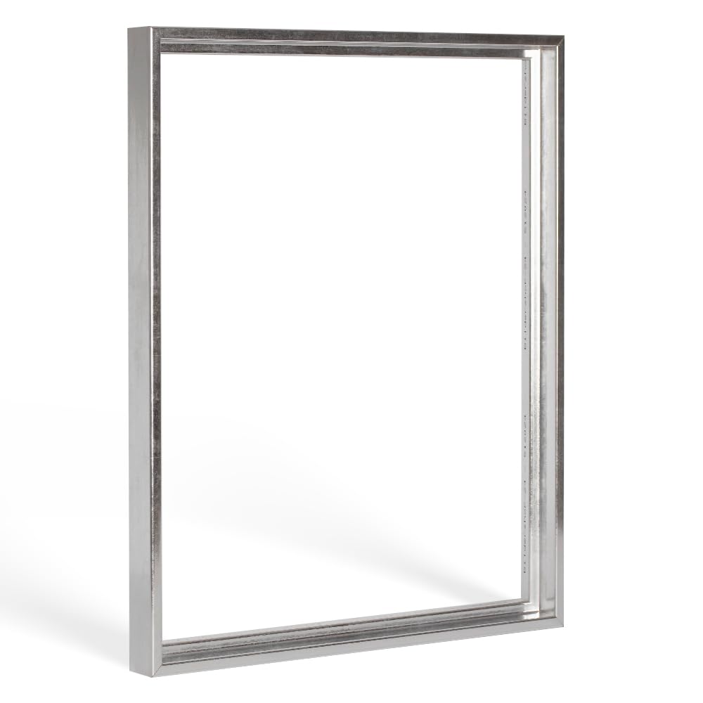 Bildershop-24 Schattenfugenrahmen Lemgo für Keilrahmenbilder und Leinwände 80x100cm Silberglanz Vint