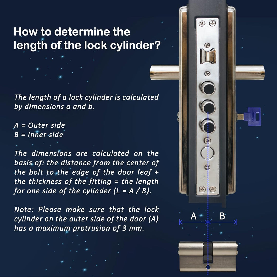 Massiver Schliesszylinder gleichschliessend 2er Set 30/40 Zylinderschloss Messing mit 10 Schlüssel -