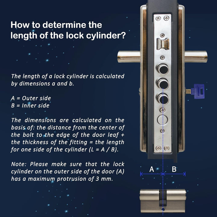 Massiver Schliesszylinder gleichschliessend 2er Set 30/40 Zylinderschloss Messing mit 10 Schlüssel -