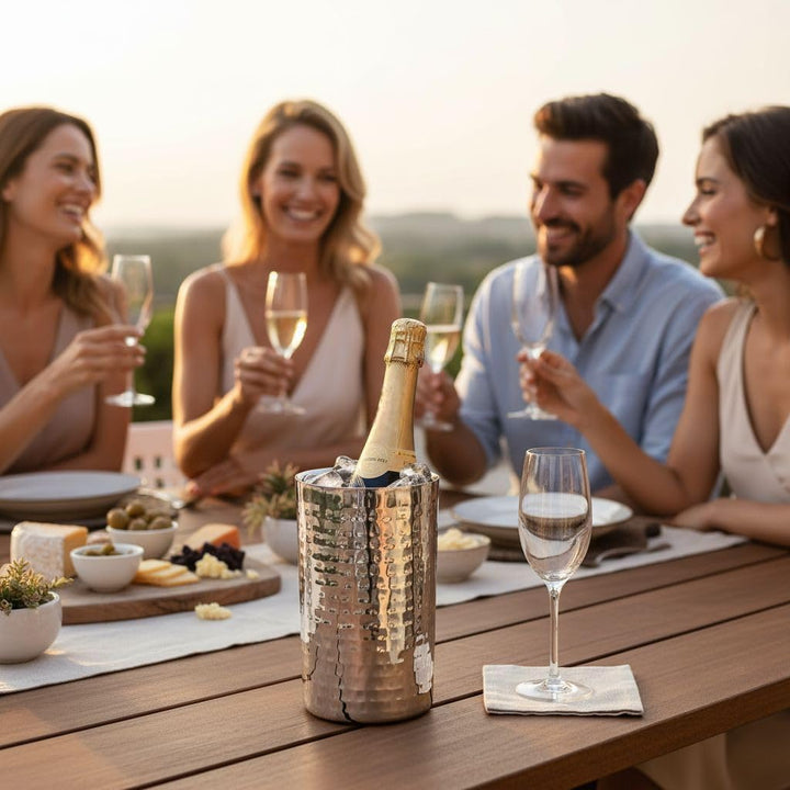 Santorini | Isolierter Weinkühler aus Edelstahl | Eleganter Champagnerkühler mit spiegelpolierter &