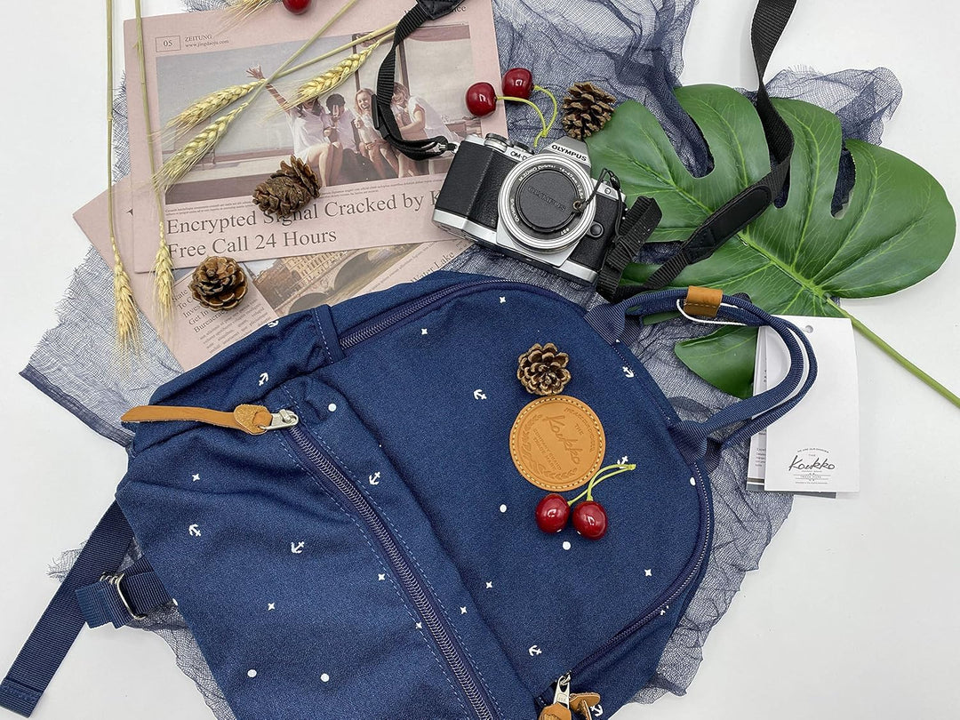 KAUKKO Schöner und durchdachter Rucksack mit Laptopfach für 15 Zoll Schule Uni 22L 5-5, Blau, 5-5, B