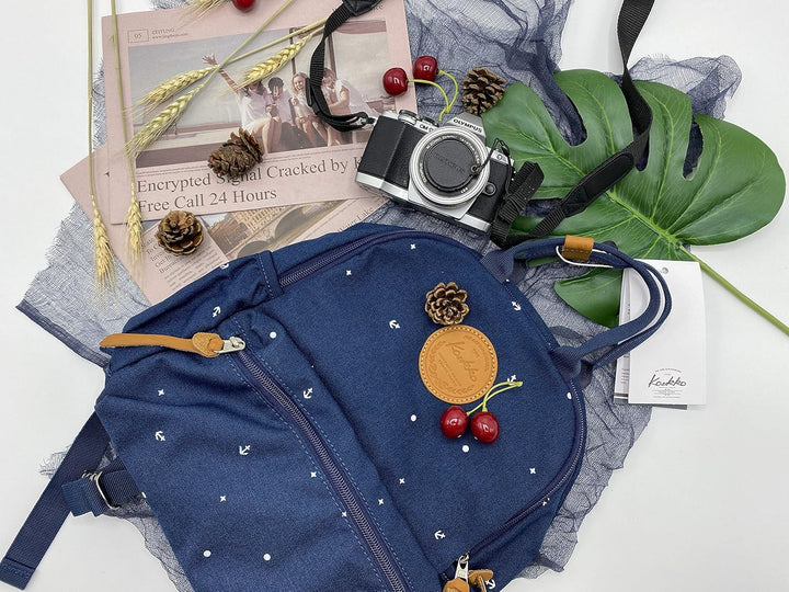 KAUKKO Schöner und durchdachter Rucksack mit Laptopfach für 15 Zoll Schule Uni 22L 5-5, Blau, 5-5, B