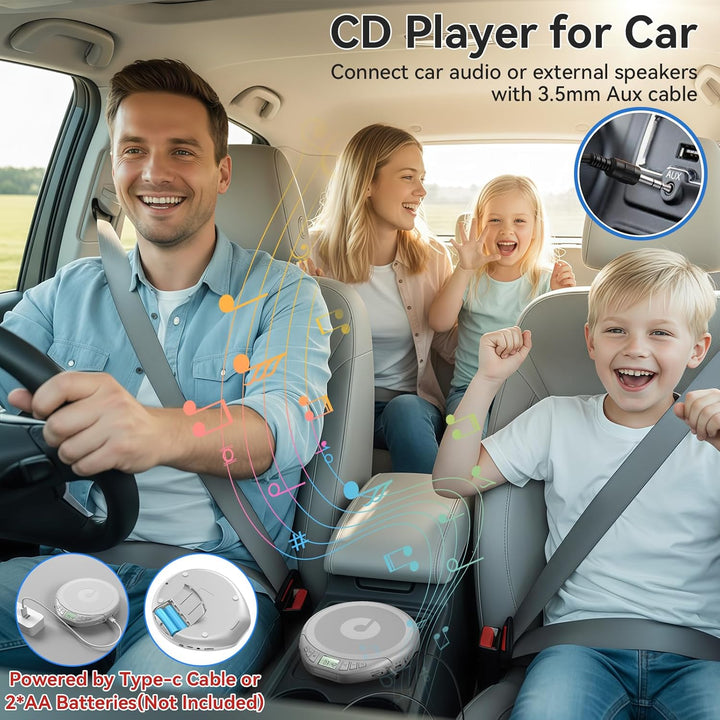 CD Player Tragbar: KOVCDVI Tragbarer CD-Player mit LCD-Display, Unterstützt CD-R/CD-RW/MP3-Wiedergab