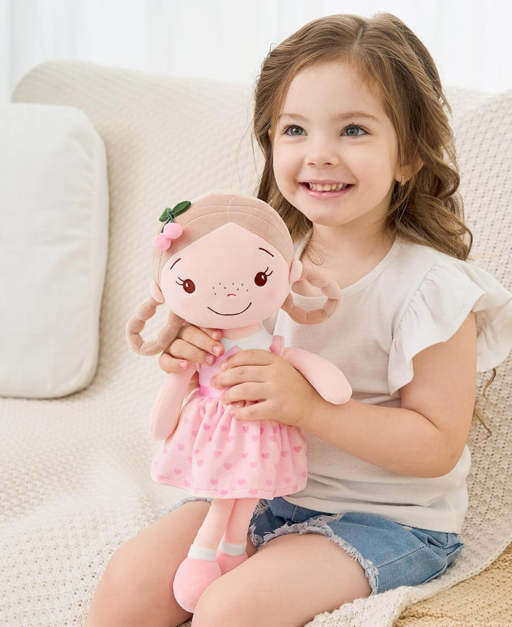 GAGAKU Weiche Stoffpuppe 40cm Schutzengel Puppen, Taufgeschenk für Baby Mädchen Kuscheltier Glücksbr