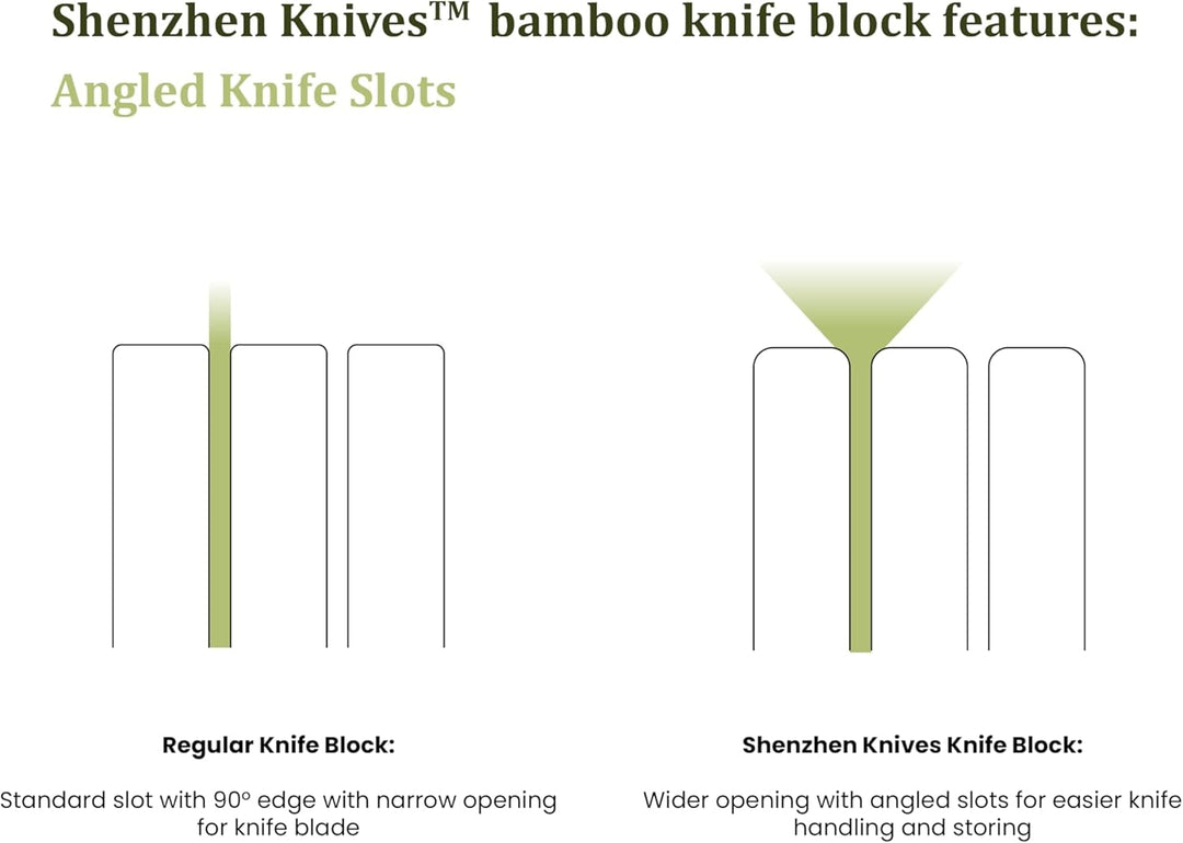 Shenzhen Knives Grosser Schubladen-Messerblock: 11 Slot (hält 10-12 Messer) Leerer Bambusholz-Messer