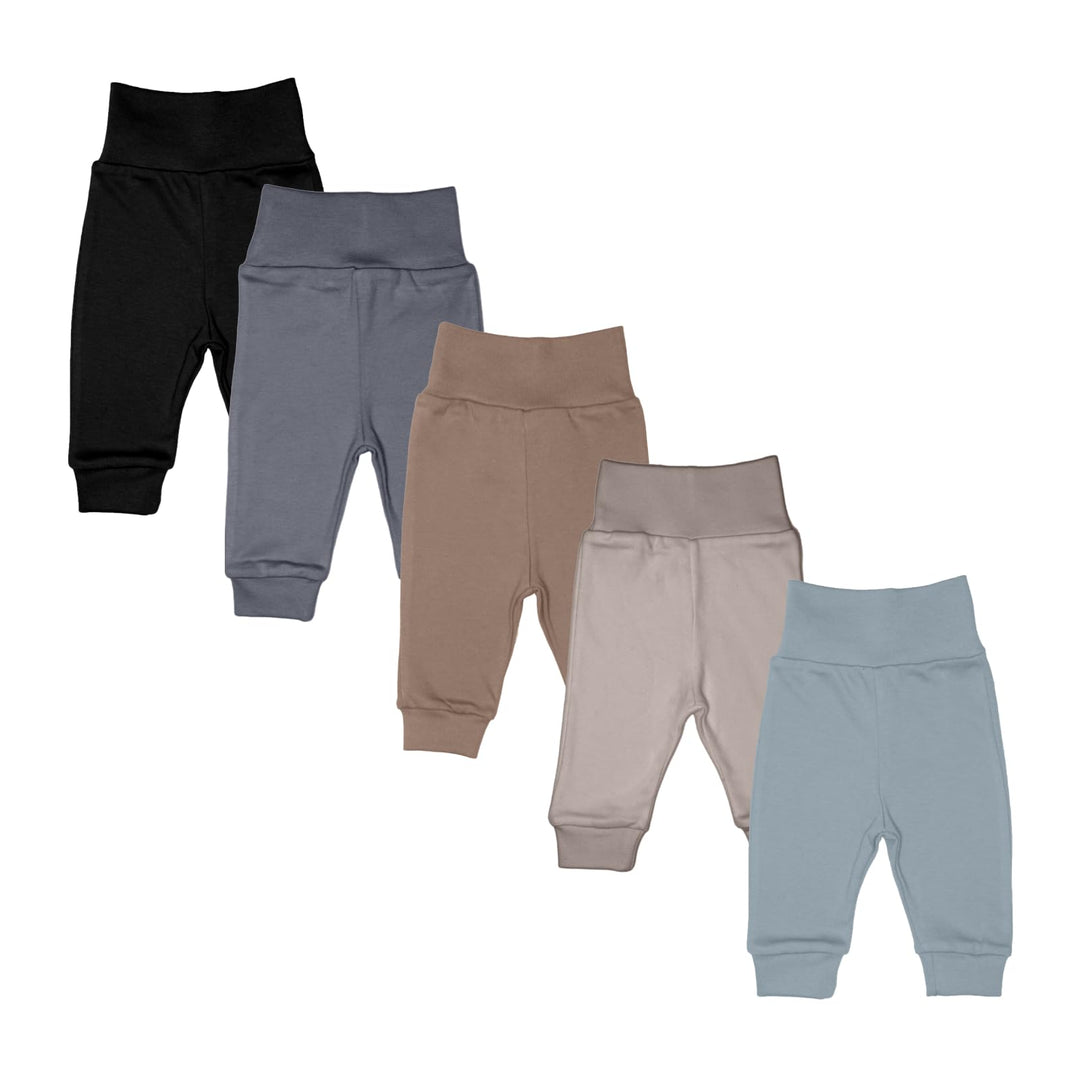 MEA BABY 5er Pack Baby Hosen Unisex für Jungen &amp; Mädchen | Pumphose aus 100% Baumwolle mit breitem B