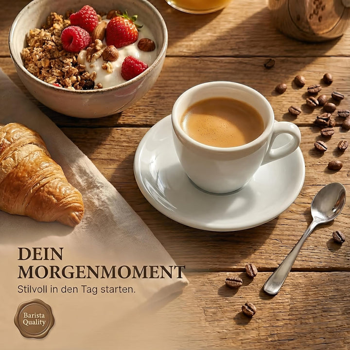 6x Espressotassen | Weiss | Italian Style | dickwandig & schwer | spülmaschinenfest | Espresso 6er S