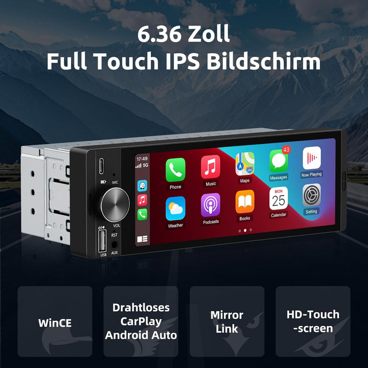 ESSGOO 6.36Zoll Autoradio (6.36 Zoll), 6.36 Zoll