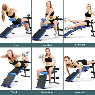 COSTWAY Sit Up Bank klappbar, Trainingsbank 5 stufig höhenverstellbar mit Monitor, Fitnessbank, Schr