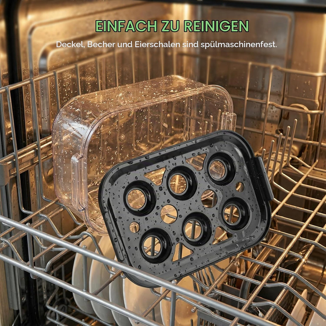 VINATO Eierkocher, bis zu 6 Eier (weich, mittel, hart, pochiert), Familiengrösse Egg Cooker, Leicht
