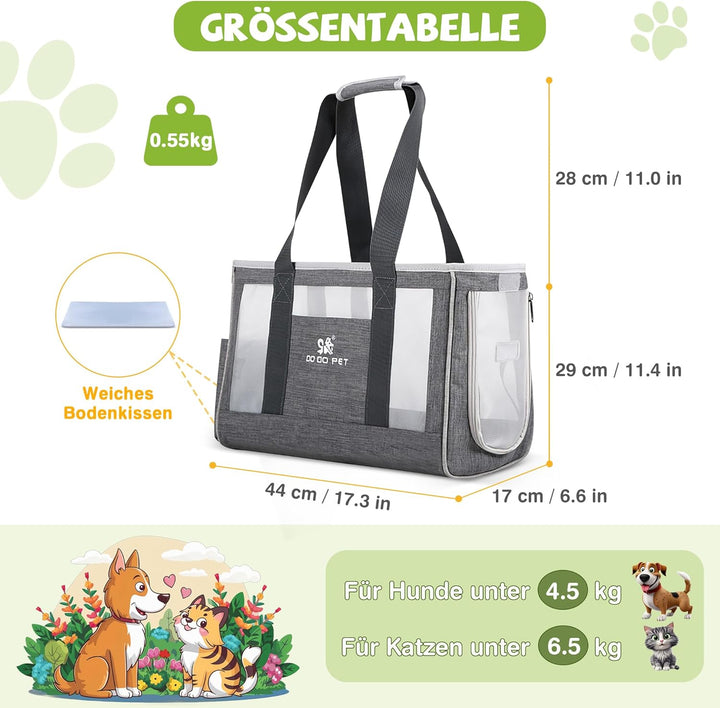 ALLSOPETS Haustier Tragetasche Faltbare Transporttasche Katze und Hund Atmungsaktiv Katzentasche mit