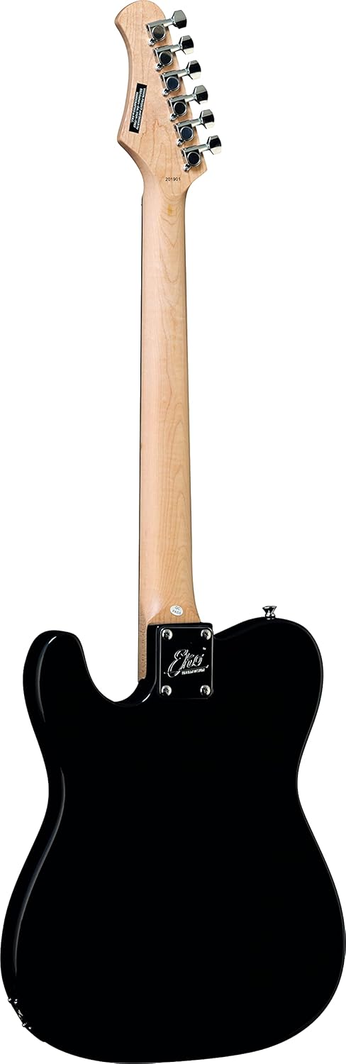 EKO VT-380 Black, Elektro-Gitarre, Form Tele, Schwarz und Weiss