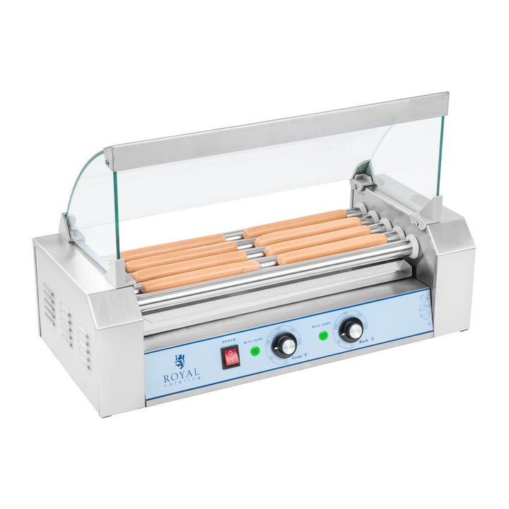 Royal Catering Hot Dog Grill Hot Dog Maschine Hot Dog Maker (5 Rollen, Platz für 8 Würstchen, 1.000