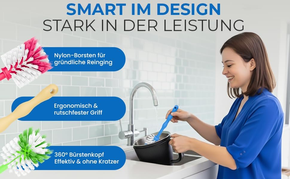 Premium Universal Reinigungsbürste kompatibel für Thermomix TM7,TM6,TM5&amp;Bosch Küchenmaschine Made in