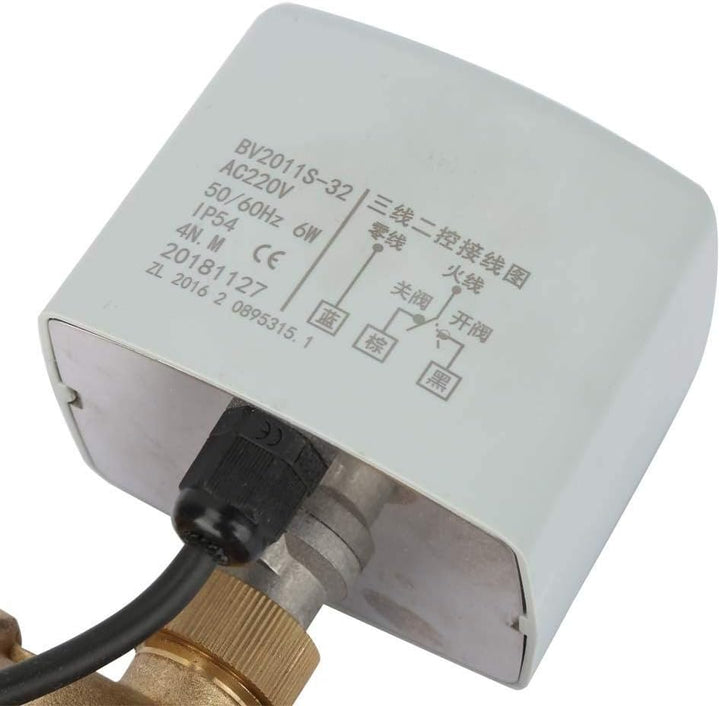 220 V Wechselstrom Elektrokugelhahn, DN50 2 Zoll 2 Wege 3 Draht Messing Motorisiertes Kugelhahn