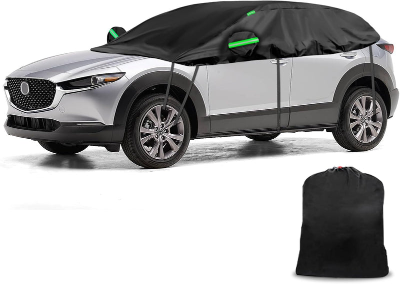 Auto Schwarzes Halbgarage für Mazda CX-30 2019-2024, SWB Soft Windschutzscheibe Abdeckung Hälfte Aut