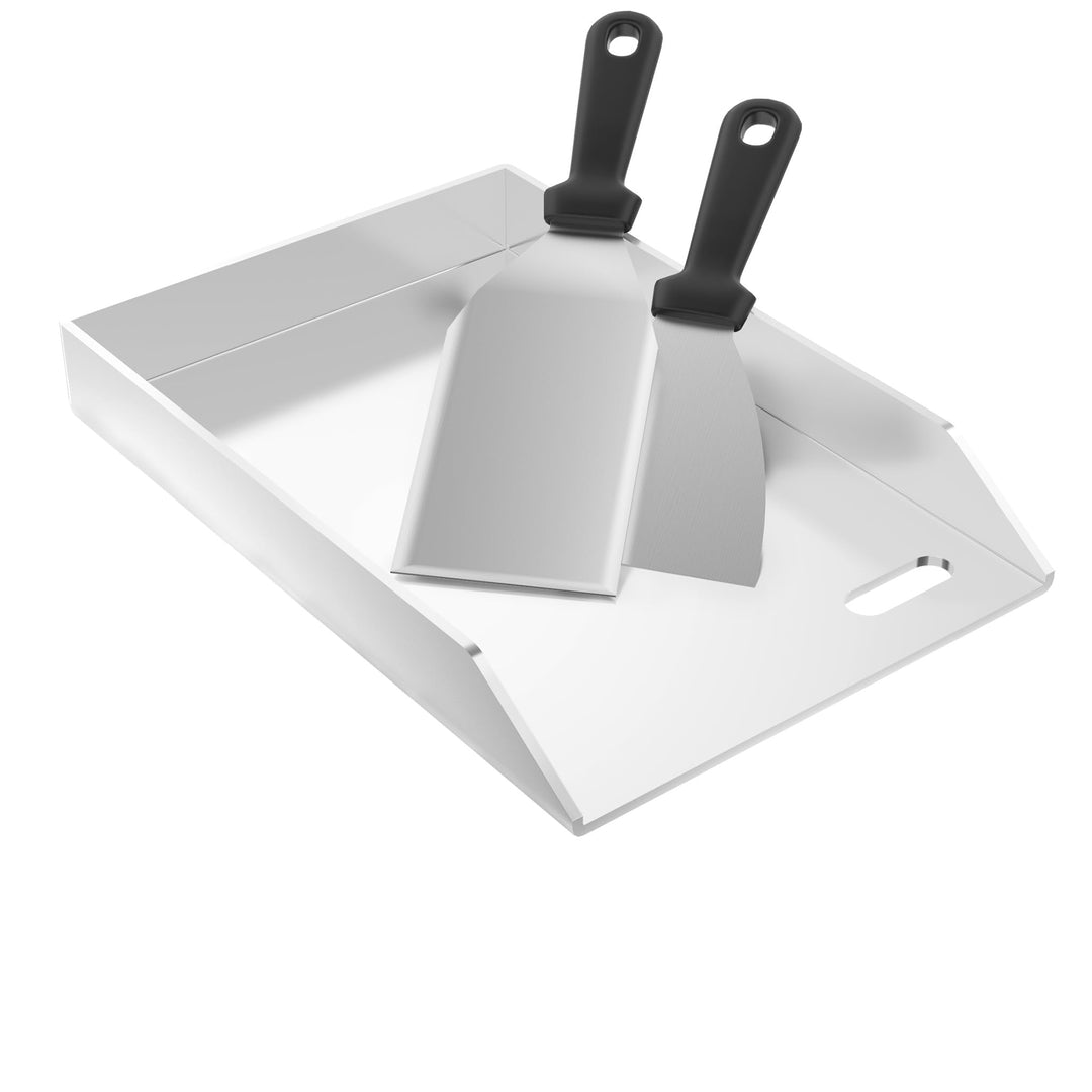 Froadp Edelstahl Grillplatte | 20x30x4cm Universal BBQ Plancha mit Ölrinne | BBQ Plancha für Gas- &