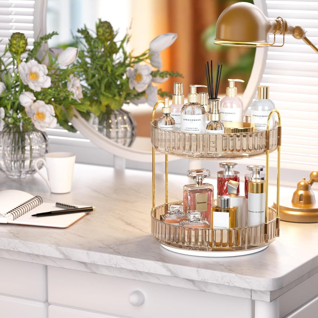 MOACC Make Up Kosmetik Organizer, 360° Drehbar Aufbewahrung, Schmink Organizers für Dresser Schminkt